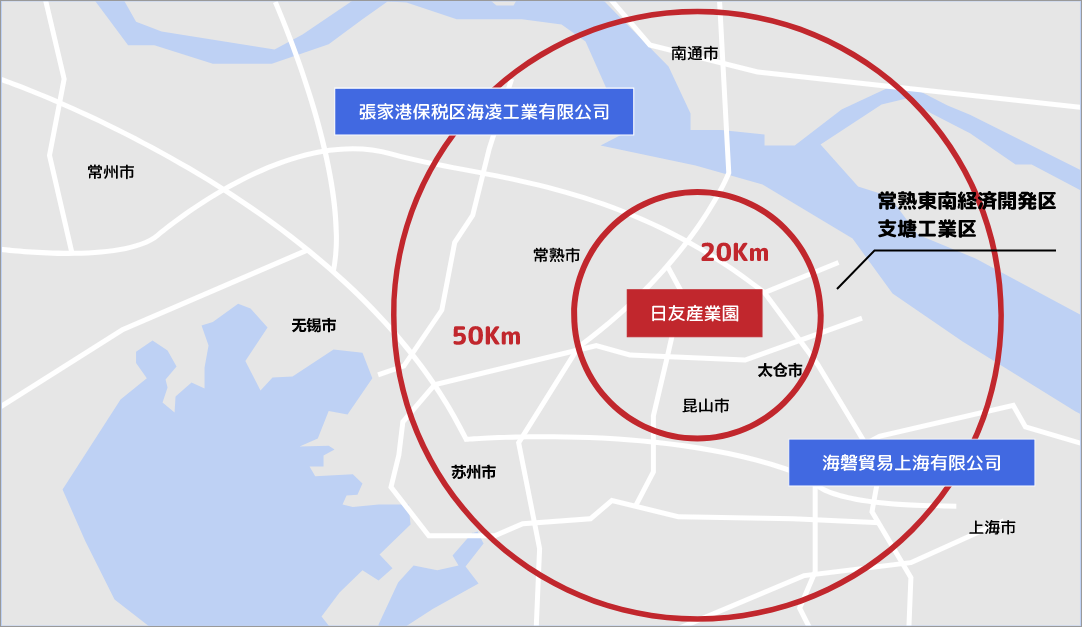 海泰置業（蘇州）有限公司、海静機械（常熟）有限公司 地図